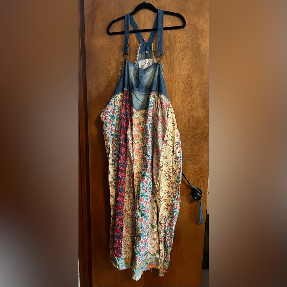 Floral Denim Patchwork Dress